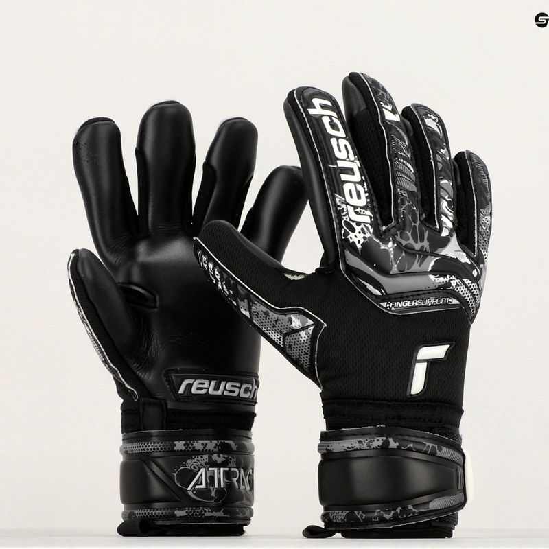 Mănuși de portar pentru copii Reusch Attrakt Infinity Infinity Finger Support Junior negru 5372720-7700 9