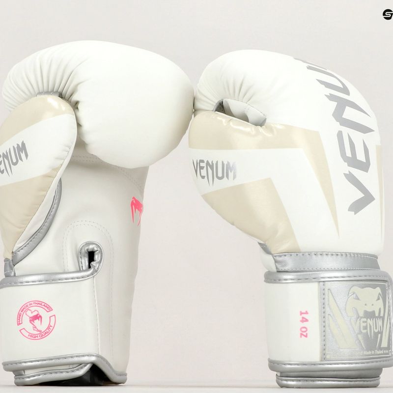 Venum Elite mănuși de box pentru bărbați alb și argintiu 1392-574 7