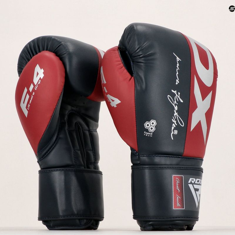 Mănuși de box RDX REX F4 negru/roșu BGR-F4MU-10OZ 11