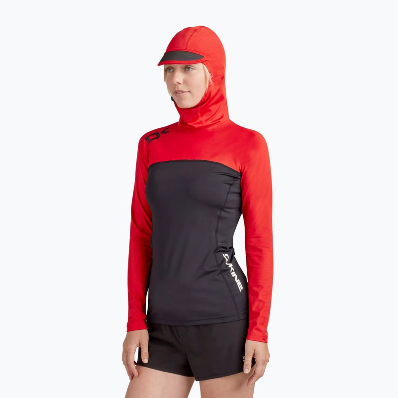 Cămașă de înot pentru femei Dakine Hd Snug Fit Rashguard Hoodie negru și roșu DKA333W0002 3