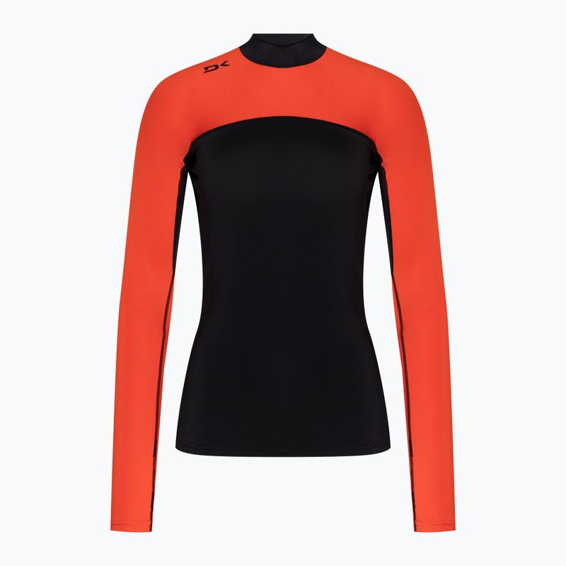 Cămașă de înot pentru femei Dakine Hd Snug Fit Rashguard negru și roșu DKA651W0008
