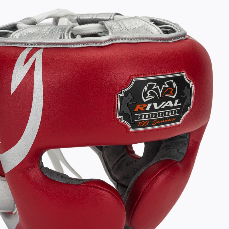 Cască de box Rival RHG100 Professional Headgear red/silver 4