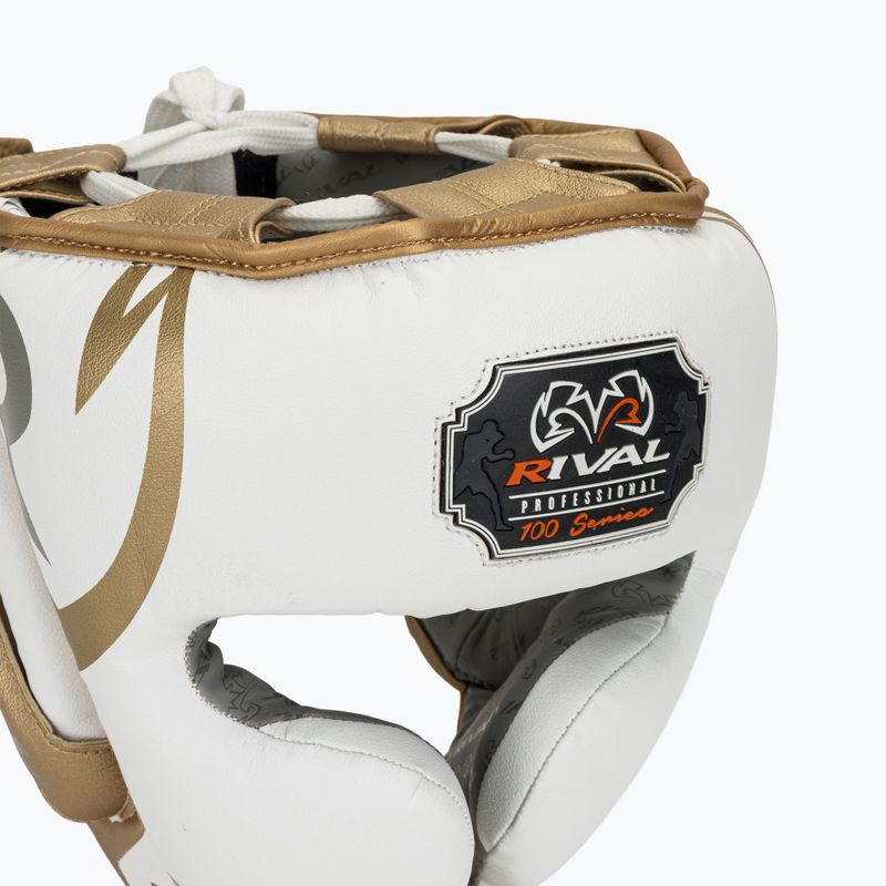 Cască de box Rival RHG100 Professional Headgear white/gold 4