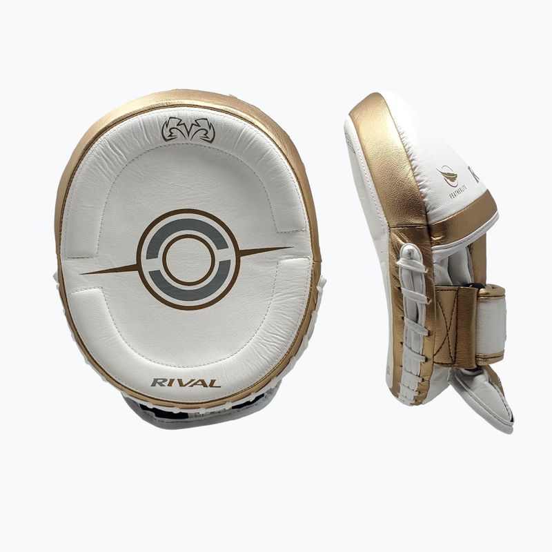 Labe de antrenament pentru antrenori Rival Professional Punch Mitts white/gold 2