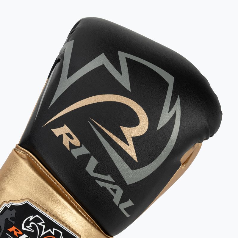 Mănuși de box Rival RS100 Professional black/gold 5