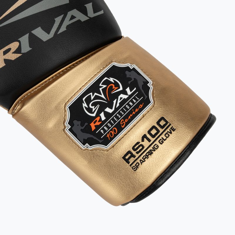 Mănuși de box Rival RS100 Professional black/gold 6