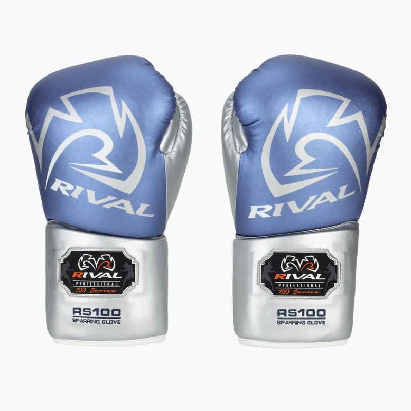 Mănuși de box Rival RS100 Professional blue/silver 2