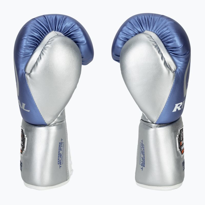 Mănuși de box Rival RS100 Professional blue/silver 4