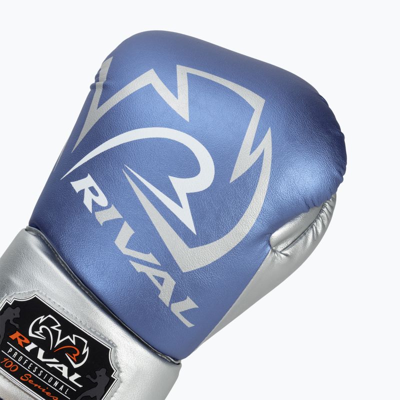 Mănuși de box Rival RS100 Professional blue/silver 5