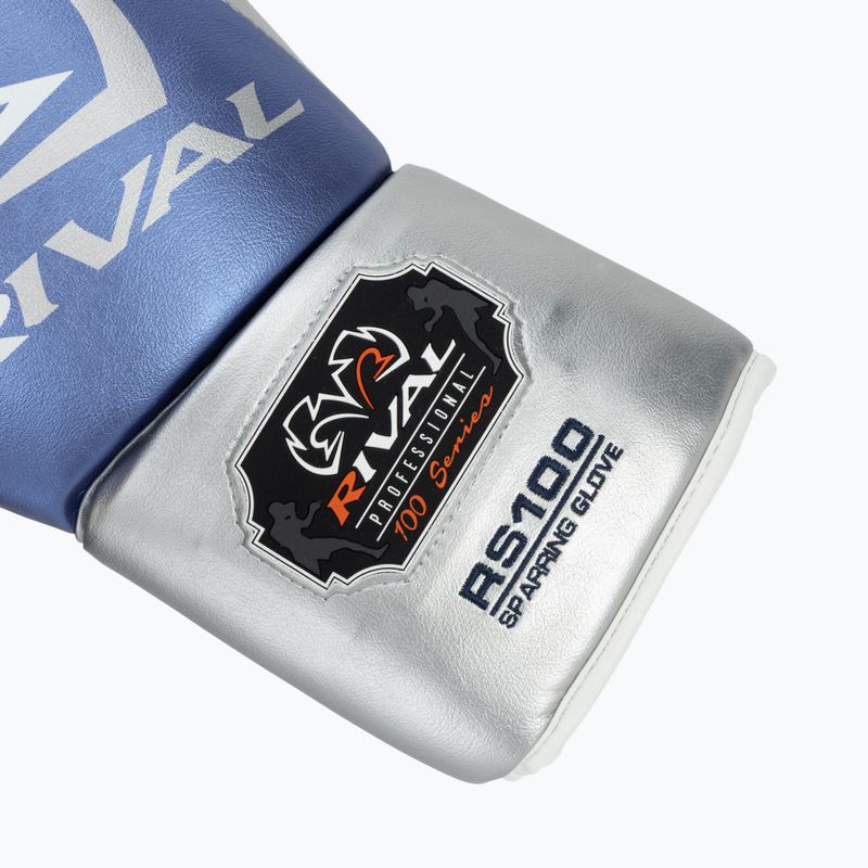 Mănuși de box Rival RS100 Professional blue/silver 6