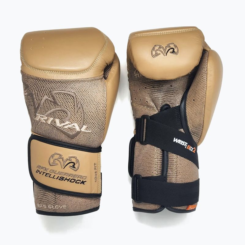 Mănuși de box Rival RFX-Guerrero Intelli-Shock Bag Snake Skin Edition beige