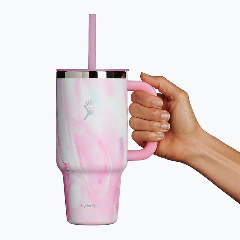 Hydro Flask Travel Tumbler Jelly cană termică 945 ml roz swirl 3