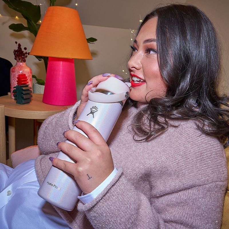 Sticlă termică Hydro Flask Wide Mouth with Flex Straw Cap 710 ml glimmer pink 4