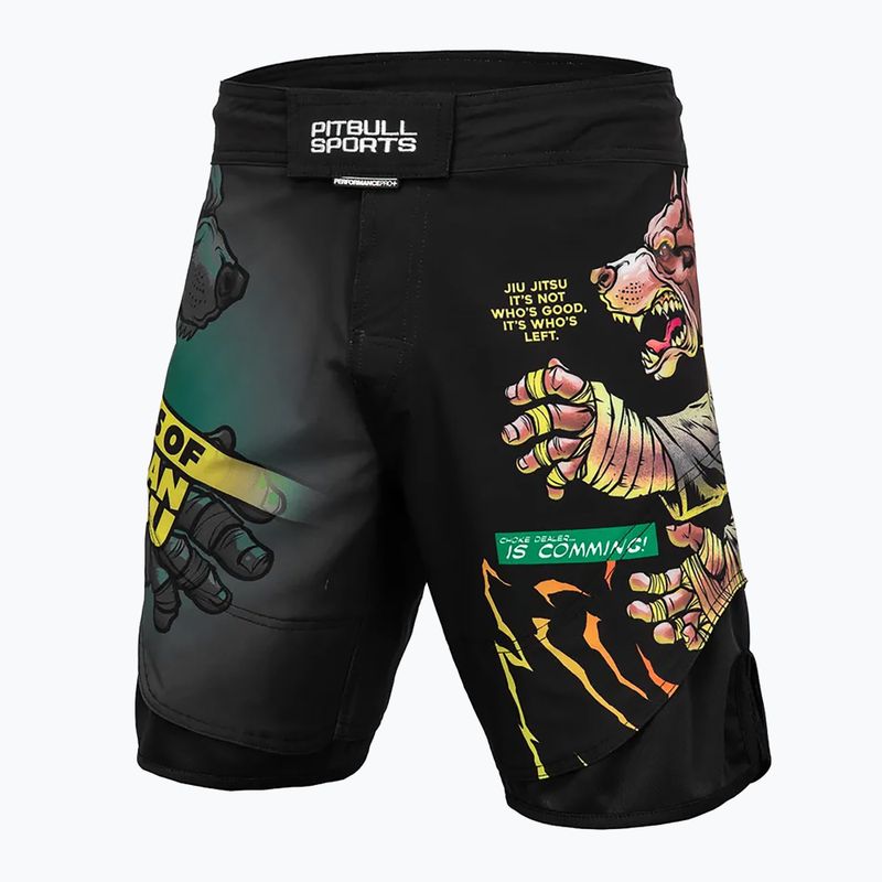 Pantaloni scurți de grappling pentru bărbați Pitbull West Coast Grappling Master BJJ black