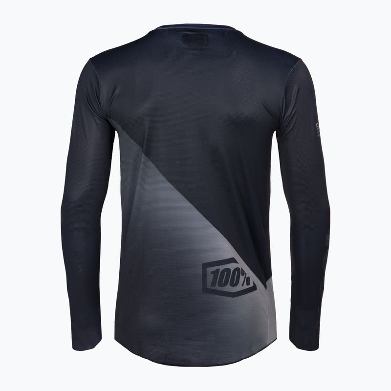 Tricou de ciclism pentru bărbați 100% R-Core X LS negru-gri STO-40000-00000 2