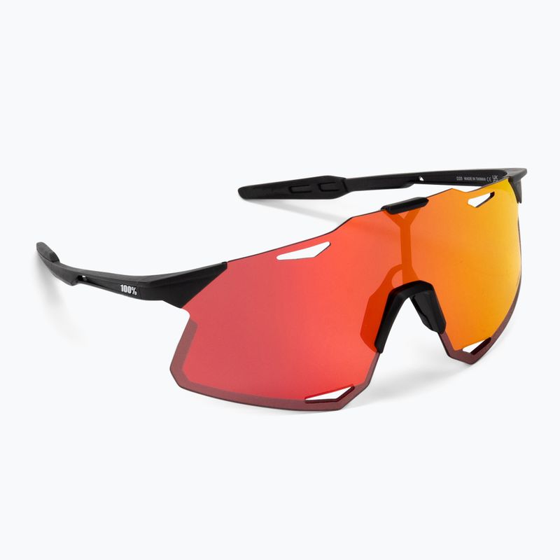 Ochelari de protecție pentru ciclism 100% Hypercraft negru mat/roșu ultra-violet cu oglindă multistrat 60000-00006 2