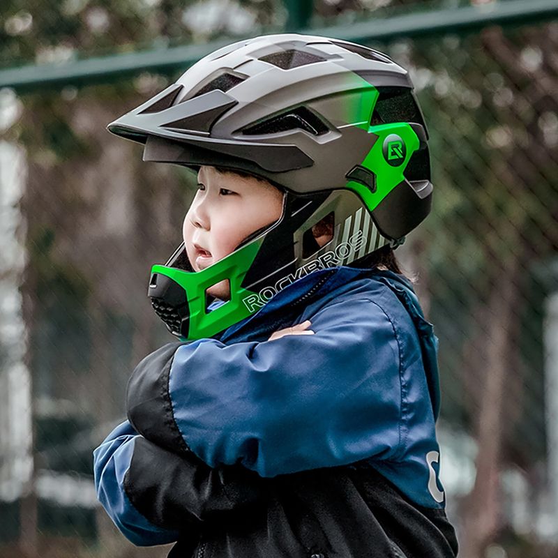 Cască de ciclism pentru copii Rockbros 10110061003 Kids Helmet black/ti-green 3