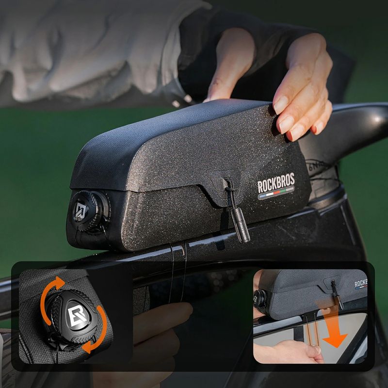 Geantă de bicicletă pentru cadru Rockbros 30120123002 Road to Sky Frame Bag Magnetic L 0,9 l black 3
