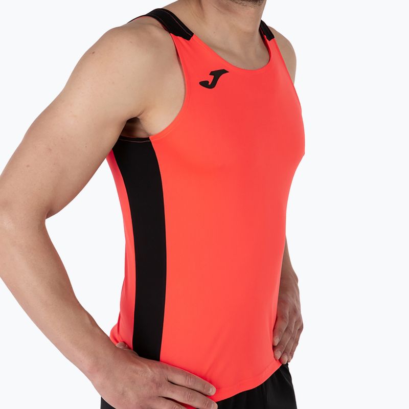 Top de alergat pentru bărbați Joma Record II fluor coral/black 4