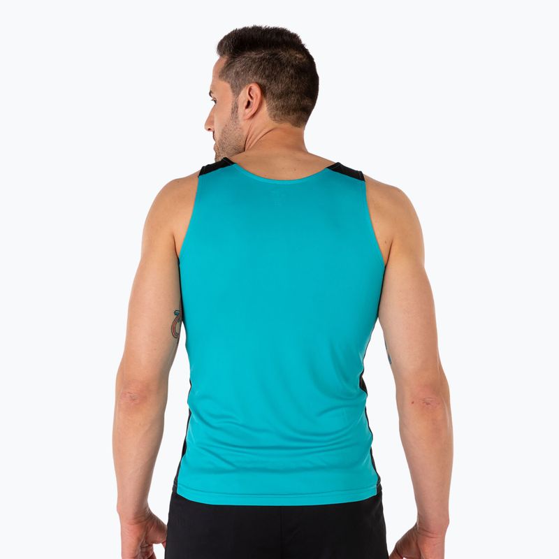 Koszulka do biegania męska Joma Record II Tank Top turquoise/black 3