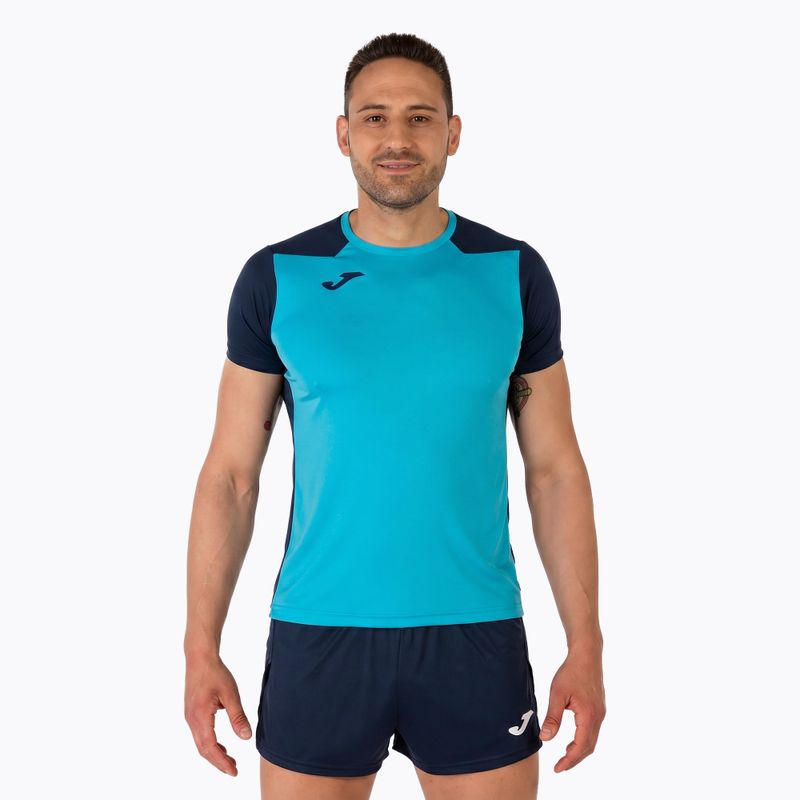 Tricou de alergare pentru bărbați Joma Record II fluor turquoise/navy 13