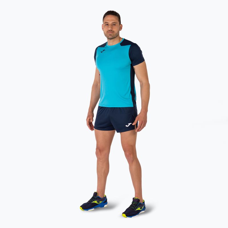 Tricou de alergare pentru bărbați Joma Record II fluor turcoaz/navy 2