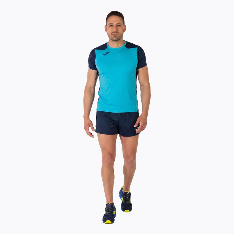 Tricou de alergare pentru bărbați Joma Record II fluor turquoise/navy 14