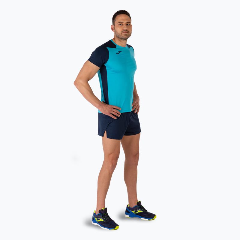 Tricou de alergare pentru bărbați Joma Record II fluor turcoaz/navy 7