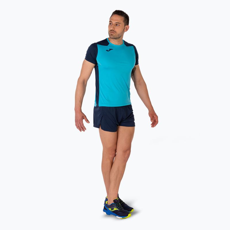 Tricou de alergare pentru bărbați Joma Record II fluor turcoaz/navy 8