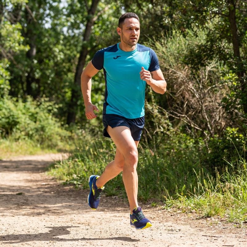Tricou de alergare pentru bărbați Joma Record II fluor turquoise/navy 11