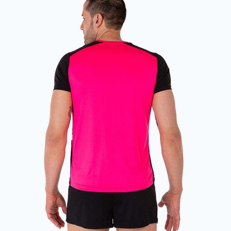 Tricou de alergare pentru bărbați Joma Record II fluor roz/negru 3