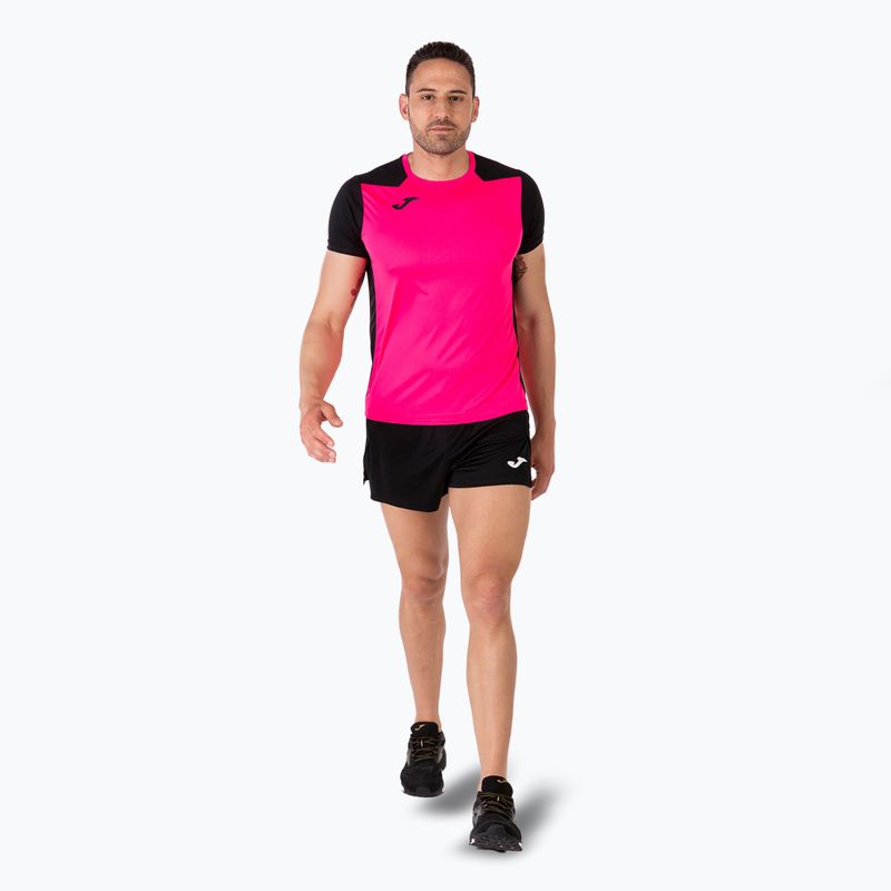 Tricou de alergare pentru bărbați Joma Record II fluor roz/negru 6