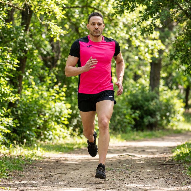 Tricou de alergare pentru bărbați Joma Record II fluor pink/black 13