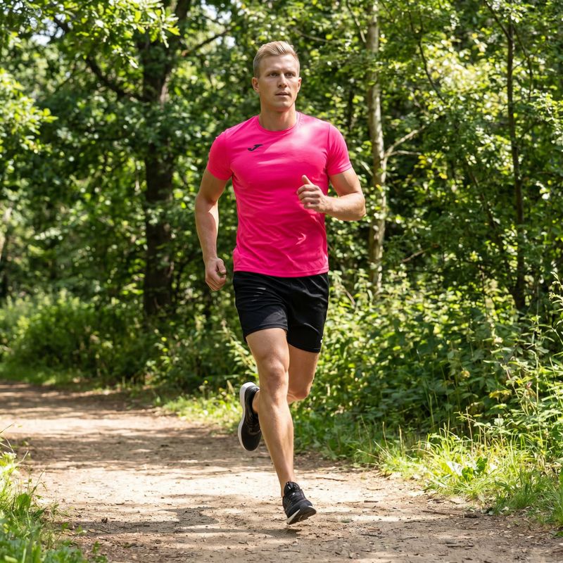 Tricou de alergare pentru bărbați Joma Record II fluor pink 9