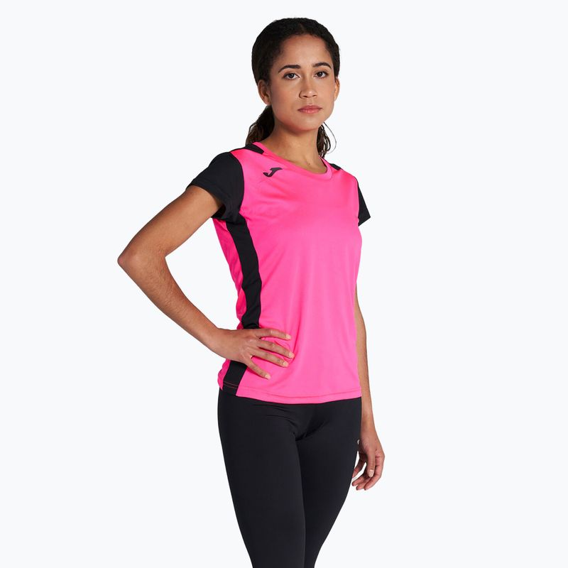 Tricou de alergare pentru femei  Joma Record II fluor pink/black