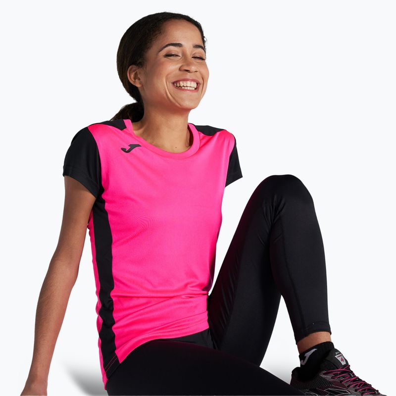 Tricou de alergare pentru femei  Joma Record II fluor pink/black 4