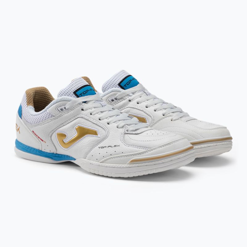 Ghete de fotbal Joma Top Flex IN alb/auriu 5