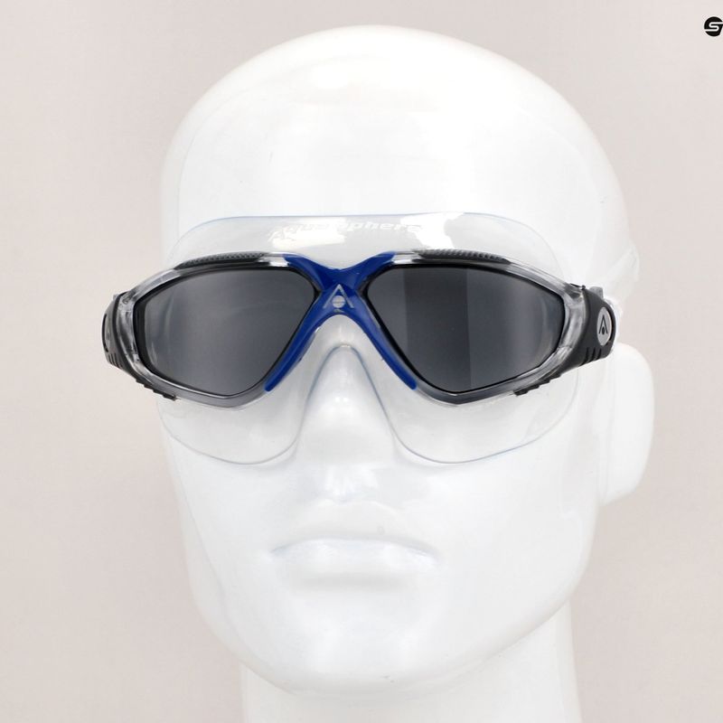 Mască de înot Aquasphere Vista transparentă/gri închisă/greu închisă/ oglindă fumurie MS5050012LD 11