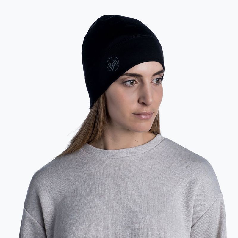 BUFF Pălărie ușoară din lână Merino Negru solid 113013.999.10.00 5