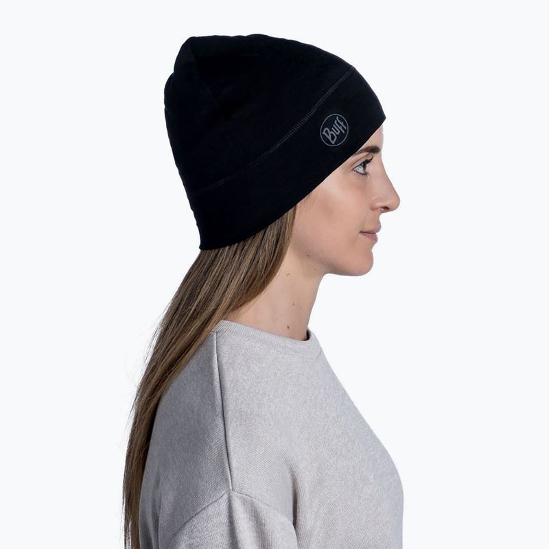 BUFF Pălărie ușoară din lână Merino Negru solid 113013.999.10.00 6