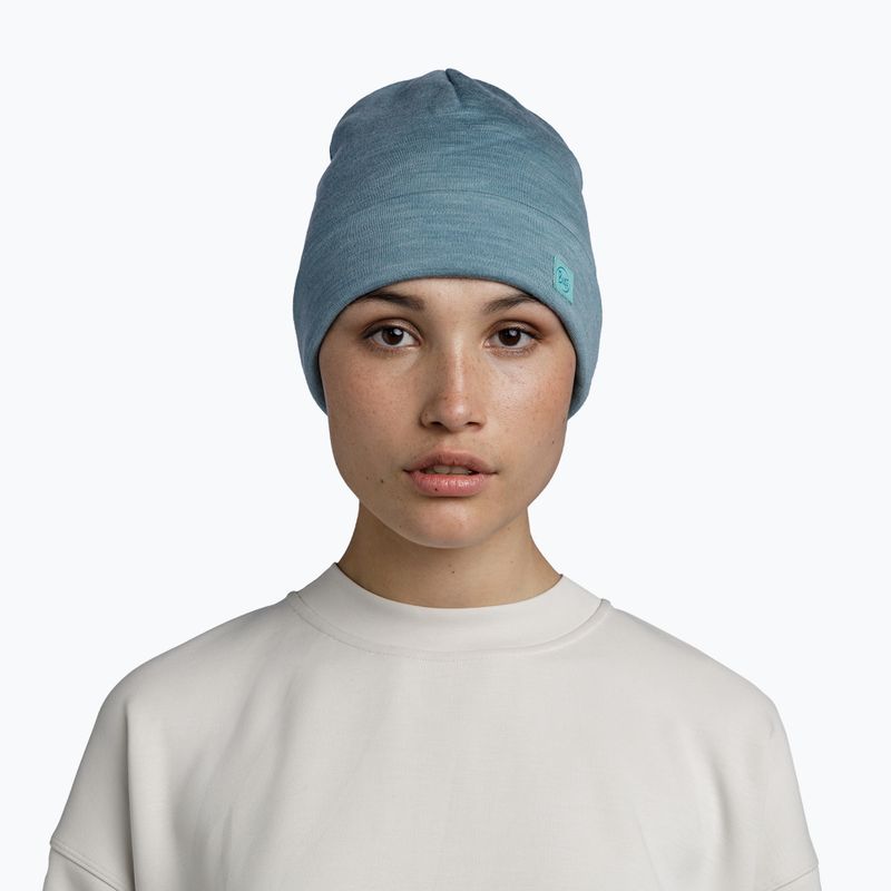 Căciulă de iarnă BUFF Heavyweight Merino Wool solid pool 3