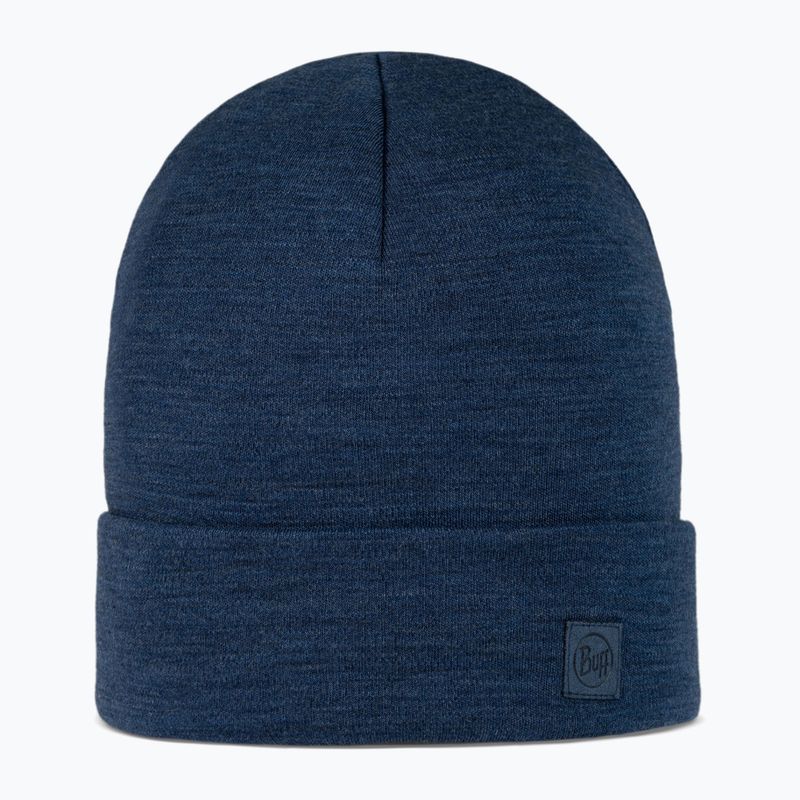 Căciulă de iarnă BUFF Heavyweight Merino Wool solid night blue