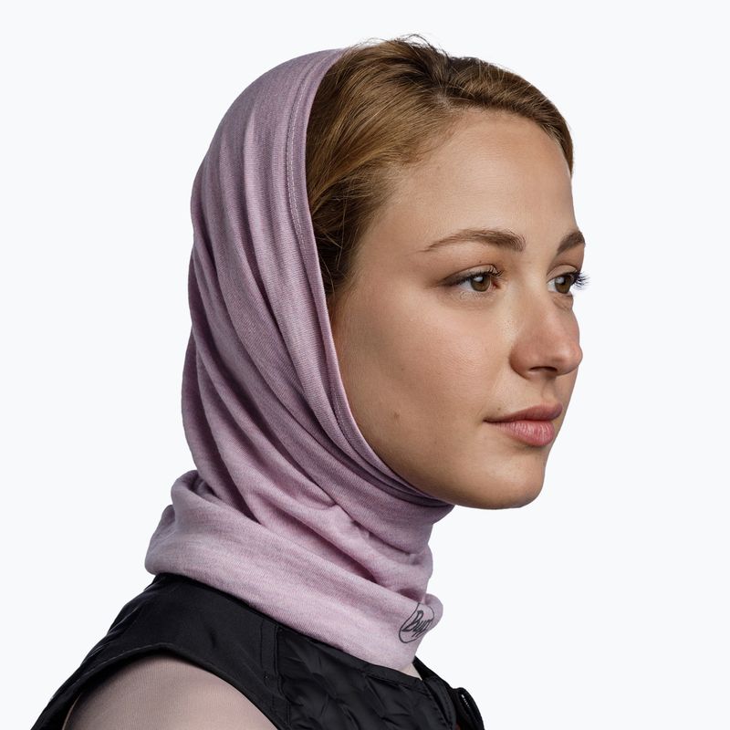Eșarfă multifuncțională BUFF Midweight Merino Wool melange lilac sand