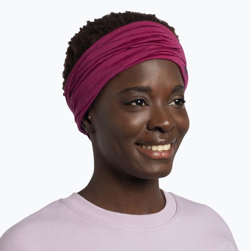 Eșarfă multifuncțională BUFF Lightweight Merino Wool solid magenta