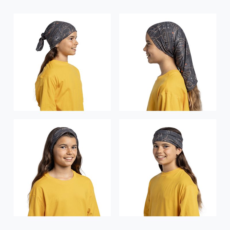 Eșarfă multifuncțională pentru copii BUFF Coolnet UV suber graphite 4