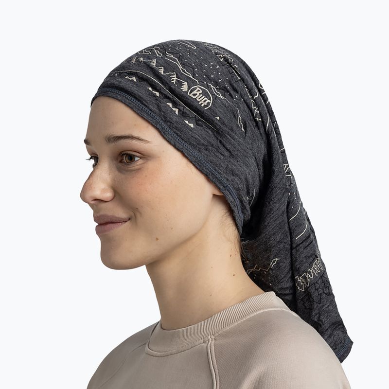 Eșarfă multifuncțională BUFF Lightweight Merino Wool eirik grey 3