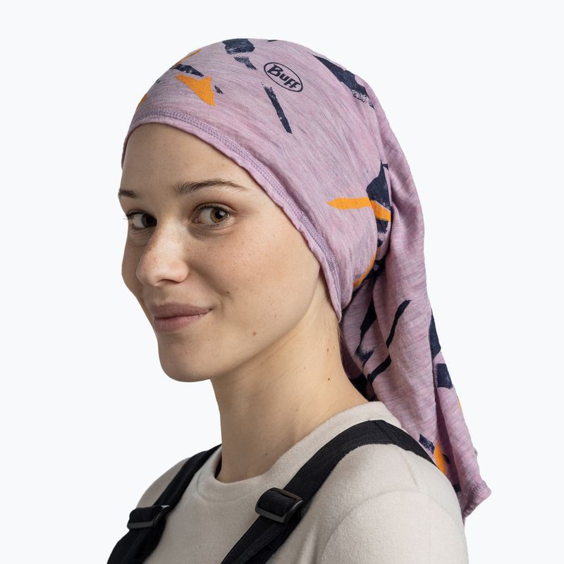 Eșarfă multifuncțională BUFF Lightweight Merino Wool virta grape ice 4