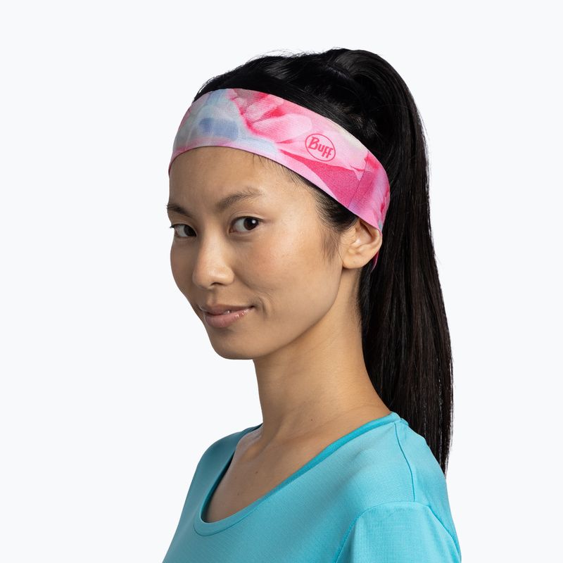 Bentiță pentru cap BUFF CoolNet UV Slim emerald fluor fuchsia 3