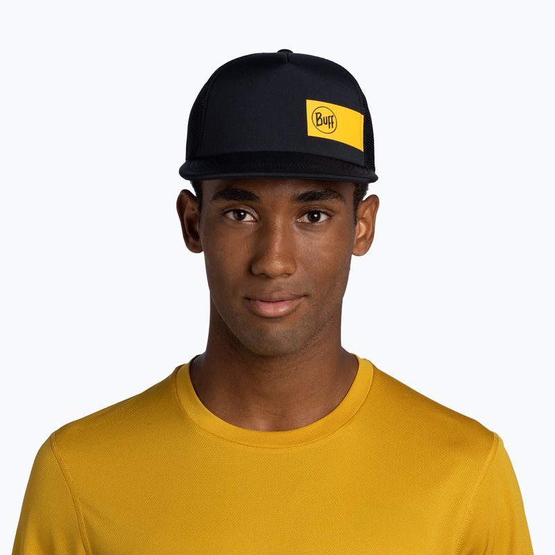 Șapcă cu cozoroc BUFF Explore Trucker cream logo black 3