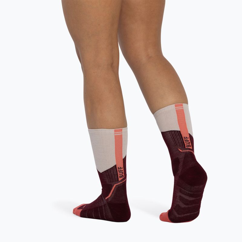 Șosete BUFF Midweight Crew wine 5